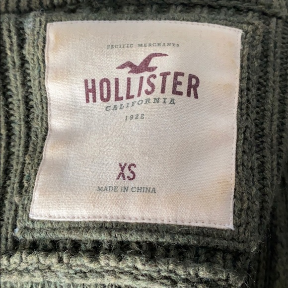 Hollister Green Asymmetrical Zipper Knit Sweater - Picture 6 of 7